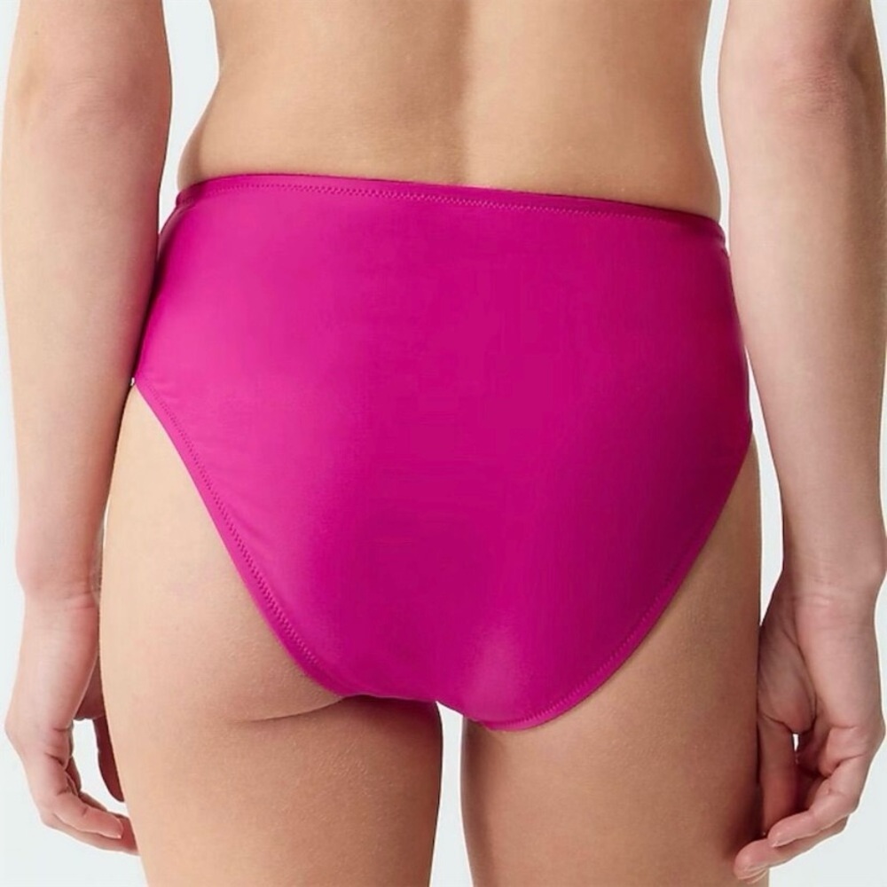 J Crew Pink High-Rise Bikini Bottom Size XS NWT Radiant Fuchsia Swimwear - Picture 5 of 15